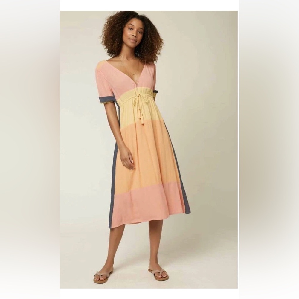 NWT O’Neill Phaedra Color block Midi Dress Size S
